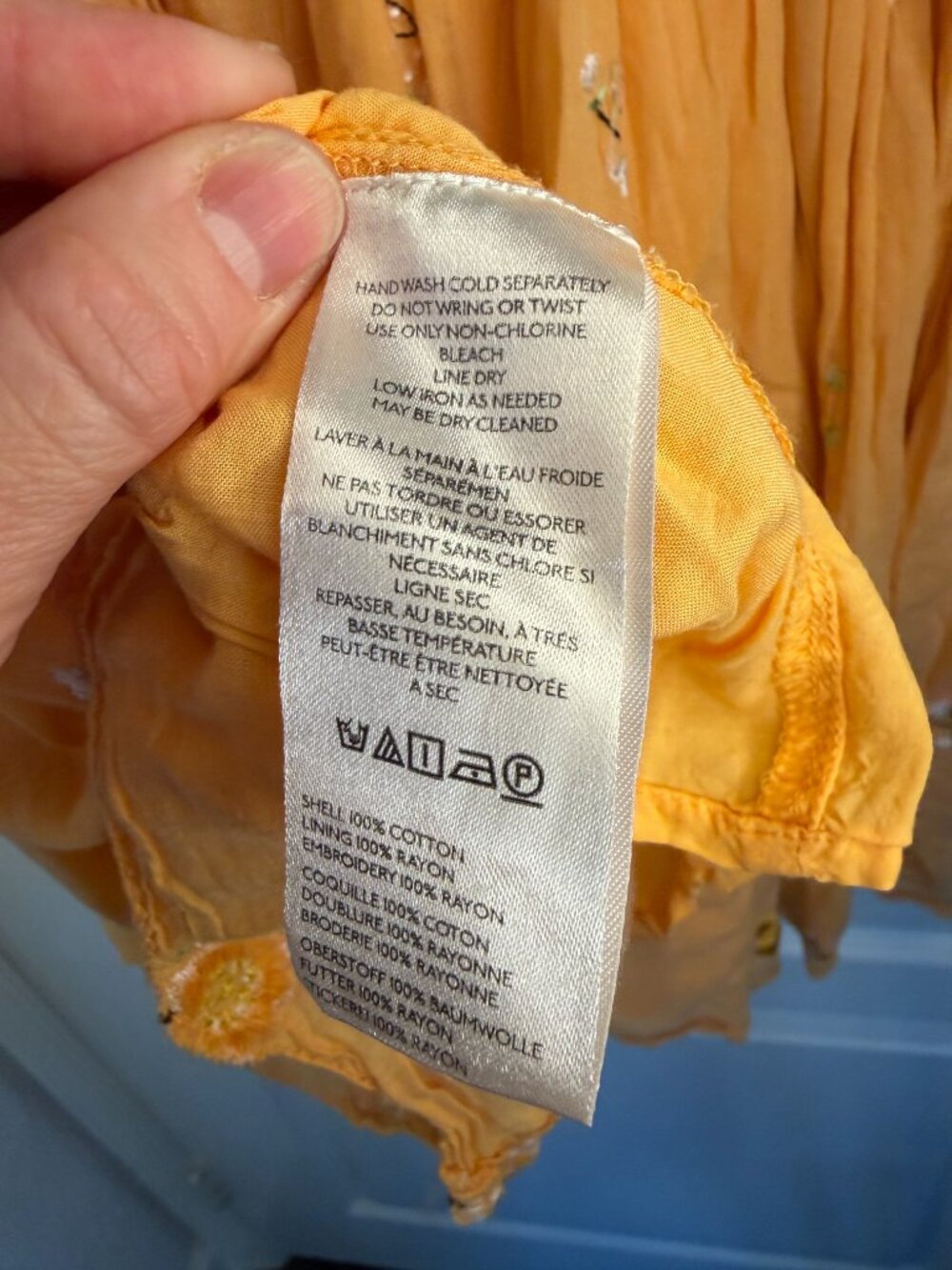 Free People Alana Babydoll Dress- Mini- Yellow/Orange-Embroidered-M-MSRP  $128 - Picture 16 of 16